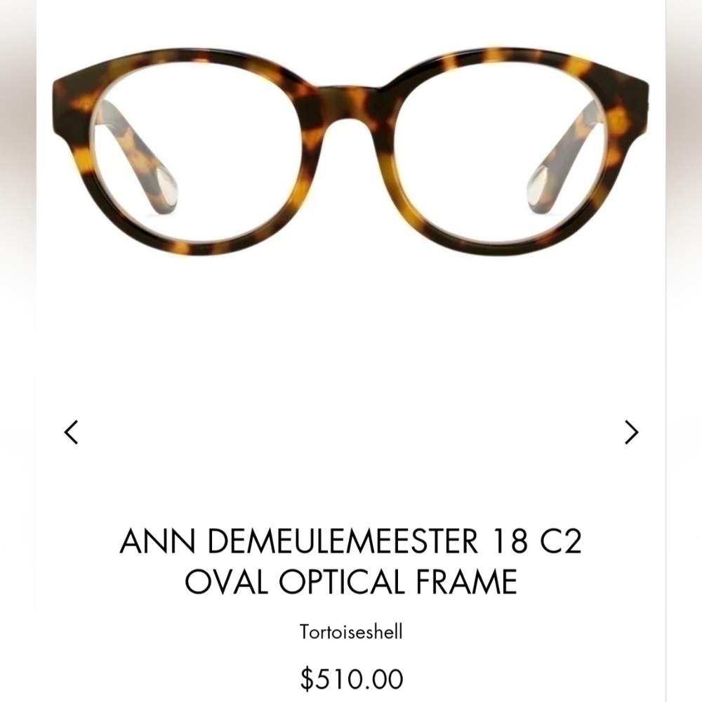 Linda Farrow x Ann Demeulemeester Tortoiseshell Oval Optical Eyeglass Frame - Picture 14 of 16